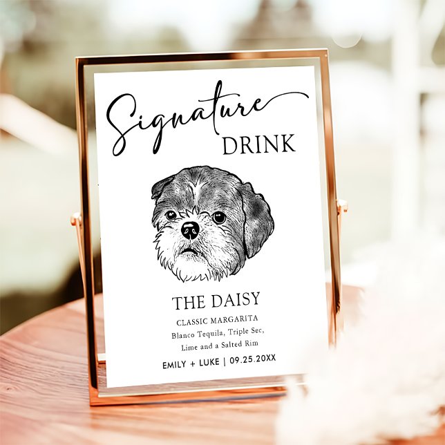 Shih Tzu Dog Wedding Signature Drink Sign Poster (Von Creator hochgeladen)