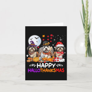 Shih Tzu Dog Weihnachten glücklich Hallothankmas T Karte