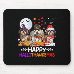 Shih Tzu Dog Weihnachten glücklich Hallothankmas T Mousepad