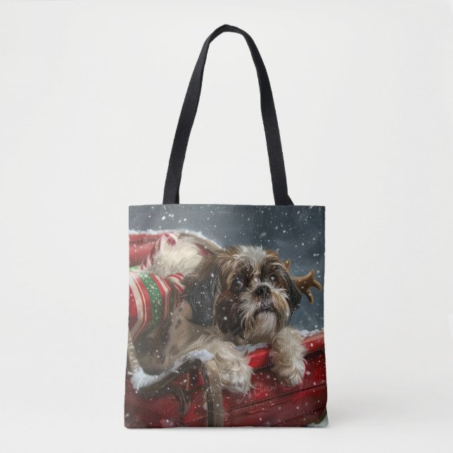 Shih Tzu Dog Weihnachtsfest (Vorderseite)