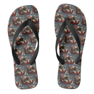 Shih Tzu Dog Weihnachtsfest Flip Flops