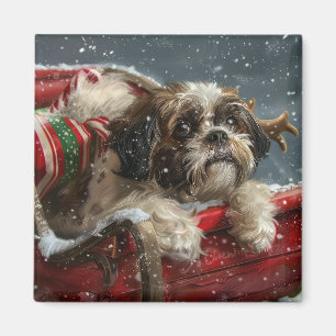 Shih Tzu Dog Weihnachtsfest Magnet