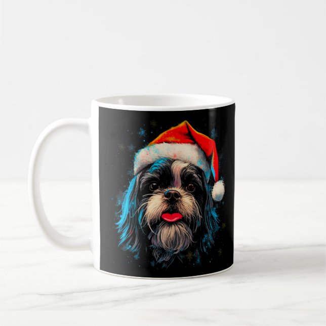 Shih Tzu Dog Xmas Kaffeetasse (Links)