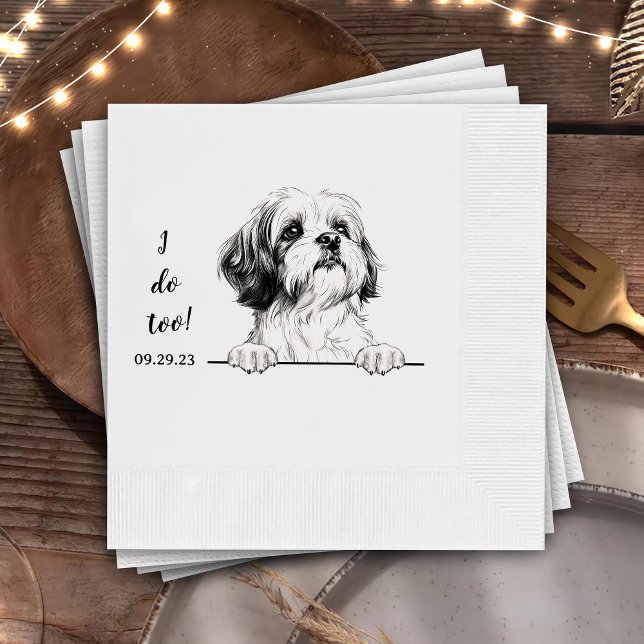Shih Tzu Dog Zeichnend Personalisiert Ich tue auch Serviette (Von Creator hochgeladen)