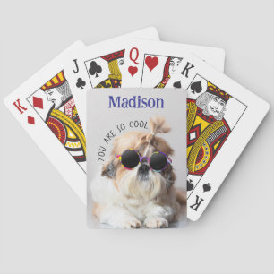 Shih Tzu Du bist Cool süße lustige Foto-Name anpas Spielkarten