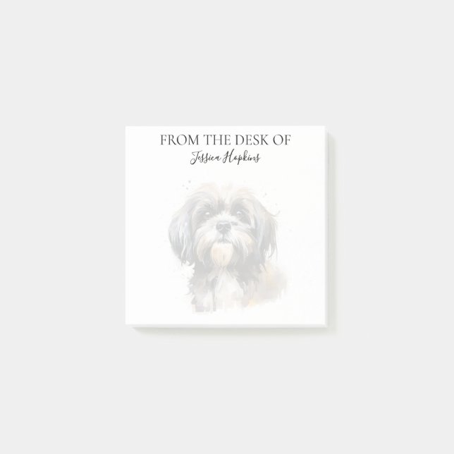 Shih Tzu Fan monogrammierter Hund Post-it Klebezettel (Vorderseite)