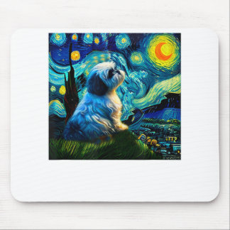 Shih Tzu Funny , Hund, Van Gogh, Mousepad