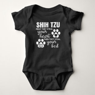 Shih Tzu Geschenke Zitat Dog Lover Paw Print Baby Strampler
