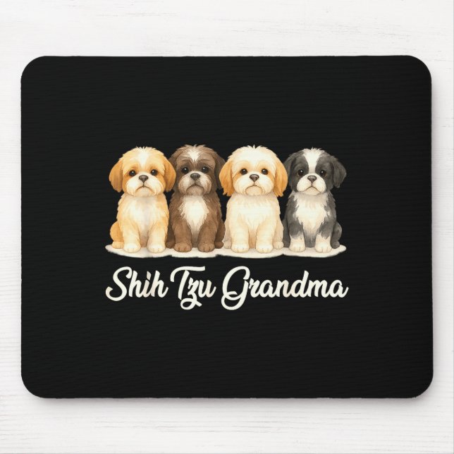 Shih Tzu Grandma Cute Dog Lover Gift Funny Women P Mousepad (Vorne)