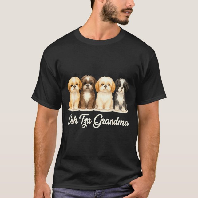Shih Tzu Grandma Cute Dog Lover Gift Funny Women P T-Shirt (Vorderseite)