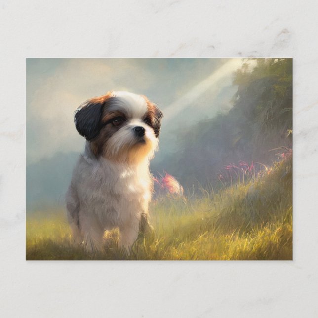 Shih Tzu Greetings Postcard Postkarte (Vorderseite)