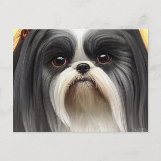 Shih Tzu Greetings Postcard Postkarte (Vorderseite)
