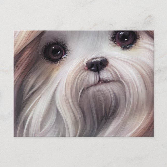Shih Tzu Greetings Postcard Postkarte (Vorderseite)