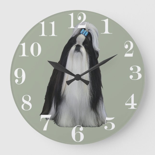 SHIH TZU GROßE WANDUHR (Vorderseite)