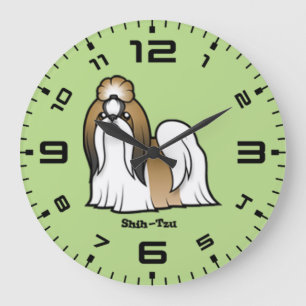 Shih Tzu Große Wanduhr