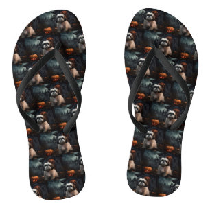 Shih Tzu Halloween Beängstigend Flip Flops