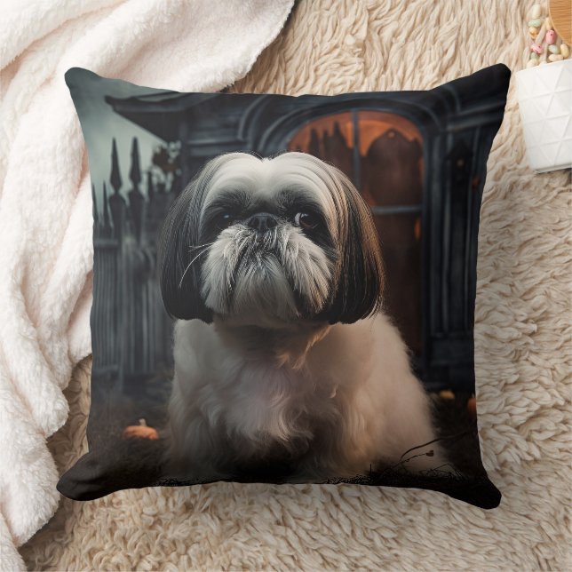 Shih Tzu Halloween Beängstigend Kissen (Decke)