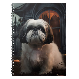 Shih Tzu Halloween Beängstigend Notizblock