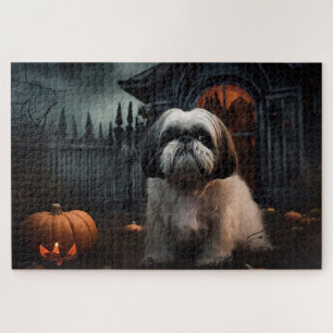 Shih Tzu Halloween Beängstigend Puzzle