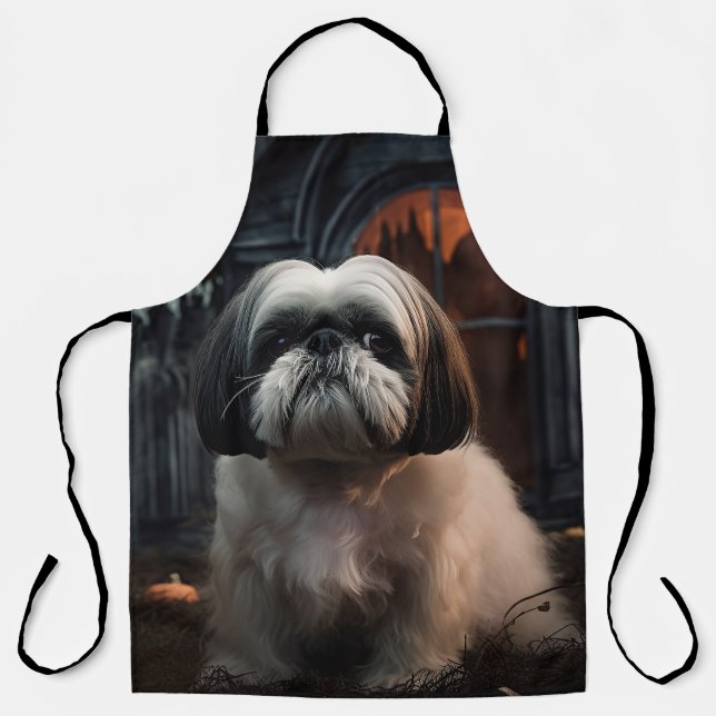 Shih Tzu Halloween Beängstigend Schürze (Vorderseite)