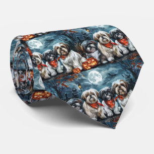 Shih Tzu Halloween Gruselig Krawatte