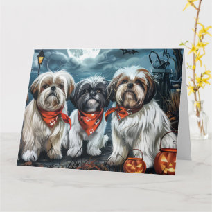 Shih Tzu Halloween Spooky Karte