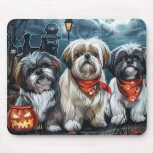Shih Tzu Halloween Spooky Mousepad