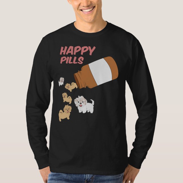 Shih Tzu Happy Pills Shih Tzu Dog T-Shirt (Vorderseite)