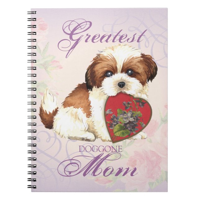 Shih Tzu Heart Mama Notizblock (Vorderseite)