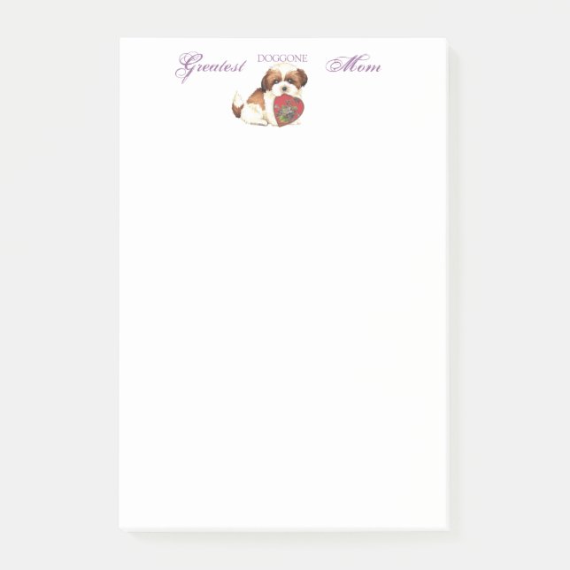 Shih Tzu Heart Mama Post-it Klebezettel (Vorderseite)