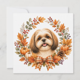 Shih Tzu Herbstkranz Mitteilungskarte