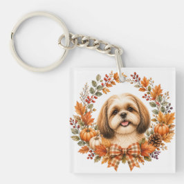 Shih Tzu Herbstkranz Schlüsselanhänger