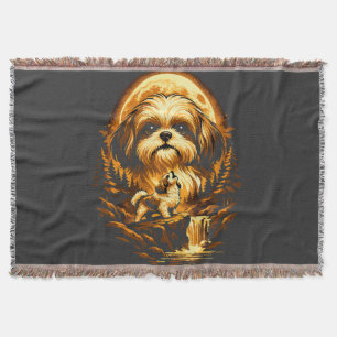 Shih Tzu Heult zum Mond Lustiger Hund Decke