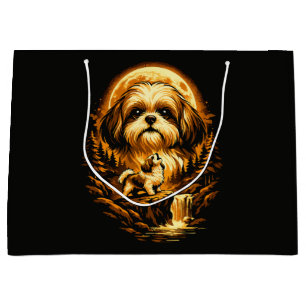 Shih Tzu Heult zum Mond Lustiger Hund Große Geschenktüte