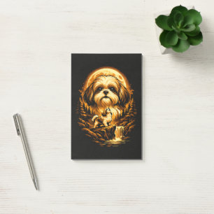 Shih Tzu Heult zum Mond Lustiger Hund Post-it Klebezettel
