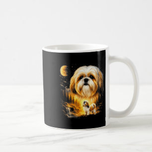 Shih Tzu heult zum Mond vintage 90er lustiger Hund Kaffeetasse