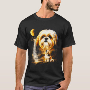 Shih Tzu heult zum Mond vintage 90er lustiger Hund T-Shirt