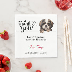 Shih Tzu Hochzeit Danke Serviette