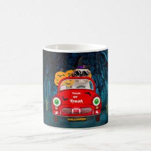 Shih Tzu Hund fährt Auto Gruselig Halloween Kaffeetasse