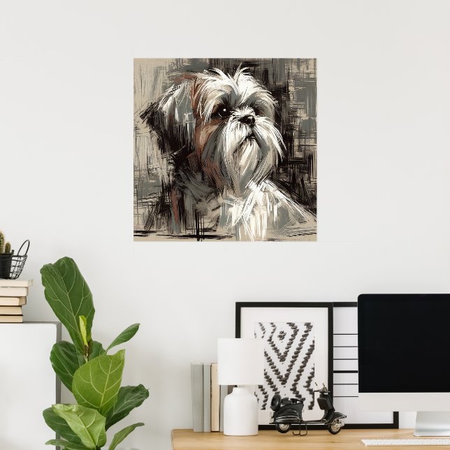Shih Tzu Hund Kunstposter Poster (Heimbüro)