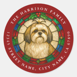 Shih-Tzu-Hund-Rundaufkleber Runder Aufkleber