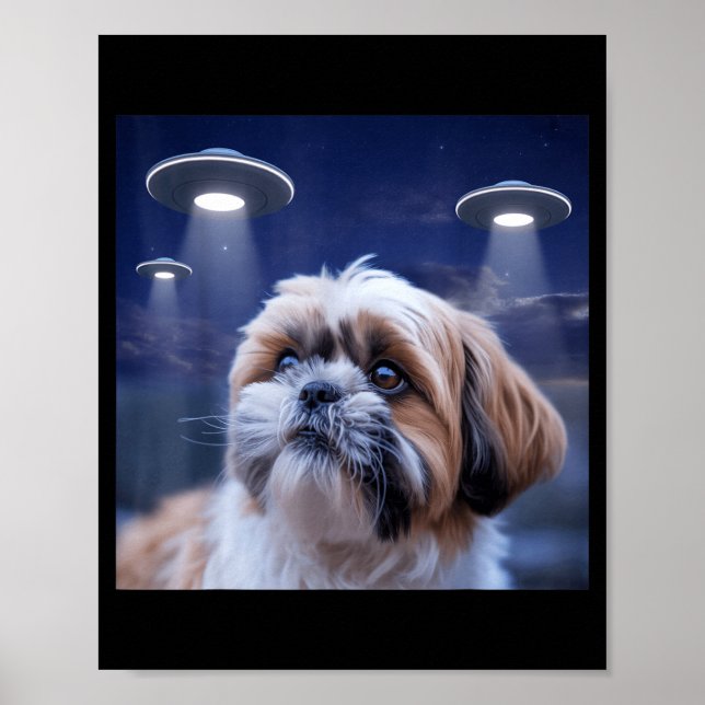 Shih tzu Hund shihtzu Hund Alien UFOs Shitzhu lust Poster (Vorne)