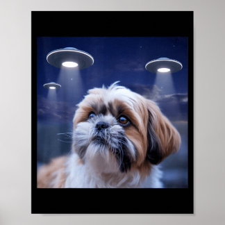 Shih tzu Hund shihtzu Hund Außerirdischer ufos shi Poster