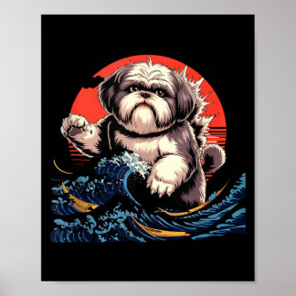 Shih tzu Hund shihtzu Hund japanische Kunst shitzh Poster