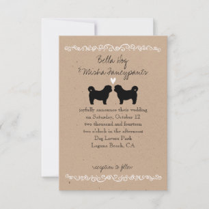 Shih Tzu Hund Silhouetten Hochzeitseinladung Einladung