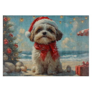Shih Tzu Hund Weihnachten Vintage Strand Schneidebrett