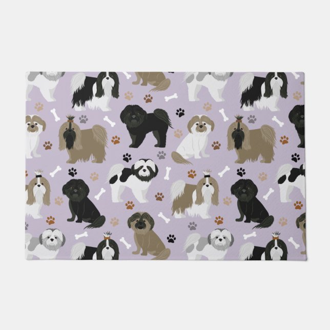 Shih Tzu Hunde Paws and Bones Doormat Fußmatte (Vorderseite)