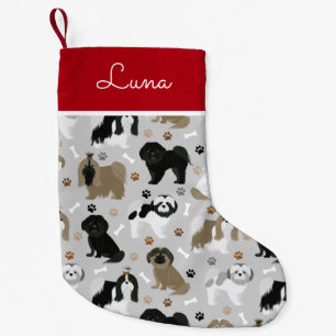 Shih Tzu Hunde Paws and Bones Kleiner Weihnachtsstrumpf