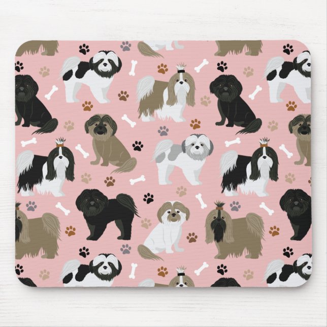 Shih Tzu Hunde Paws and Bones Mouse Pad Mousepad (Vorne)