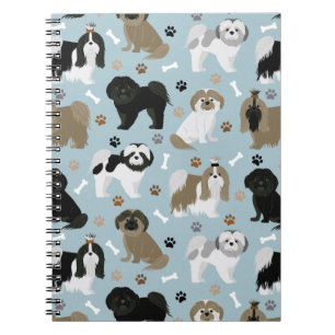 Shih Tzu Hunde Paws and Bones Notizblock